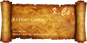 Kiffer Csaba névjegykártya