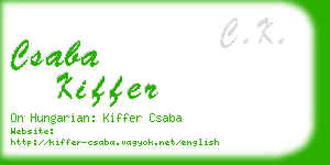 csaba kiffer business card